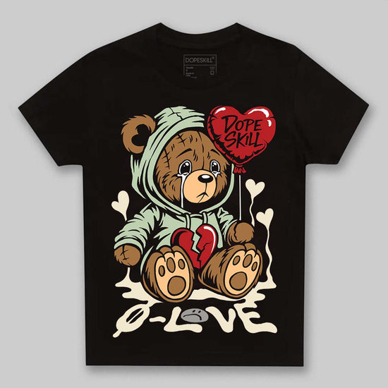 Jordan 4 WMNS “Seafoam” (2025) DopeSkill Toddler Kids T-shirt Broken Bear Graphic Streetwear - Black