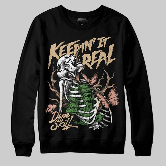 TAN Sneakers DopeSkill Sweatshirt Keepin' It Real Graphic Streetwear - Black