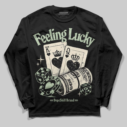 Jordan 4 WMNS “Seafoam” (2025) DopeSkill Long Sleeve T-Shirt Feeling Lucky Graphic Streetwear - Black