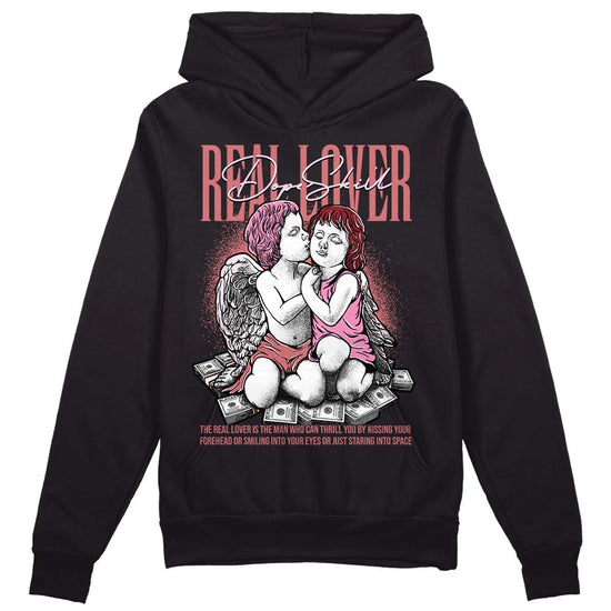 Valentine's Day Collection DopeSkill Hoodie Sweatshirt Real Lover Graphic Streetwear - Black