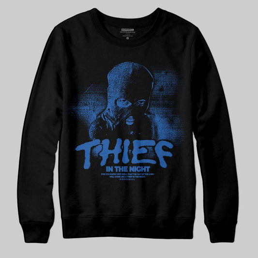 Royal Blue Sneakers DopeSkill Sweatshirt Thief In The Night Graphic Streetwear - Black