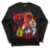 Jordan 4 Red Thunder DopeSkill Long Sleeve T-Shirt Drip'n Never Tripp'n Graphic Streetwear - Black