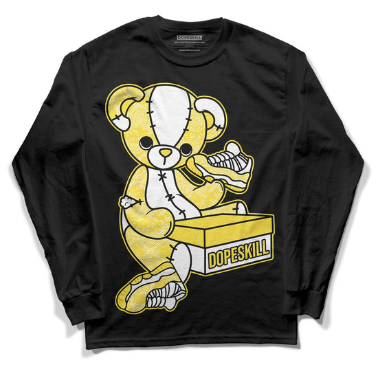 Wmns Air Jordan 11 Low 'Yellow Snakeskin' DopeSkill Long Sleeve T-Shirt Sneakerhead BEAR Graphic Streetwear - Black