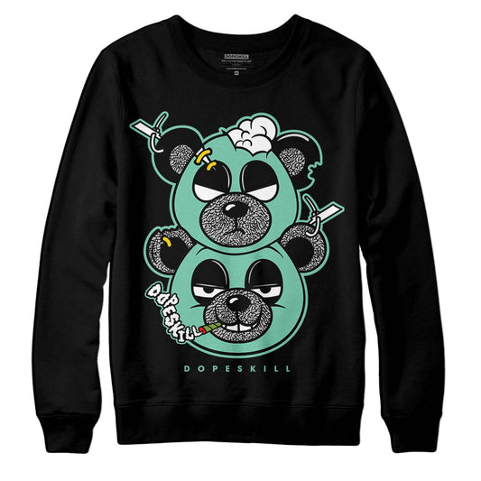 Jordan 3 "Green Glow" DopeSkill Sweatshirt New Double Bear Graphic Streetwear - Black