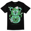 Jordan 1 High OG Green Glow DopeSkill T-Shirt New Double Bear Graphic Streetwear - Black