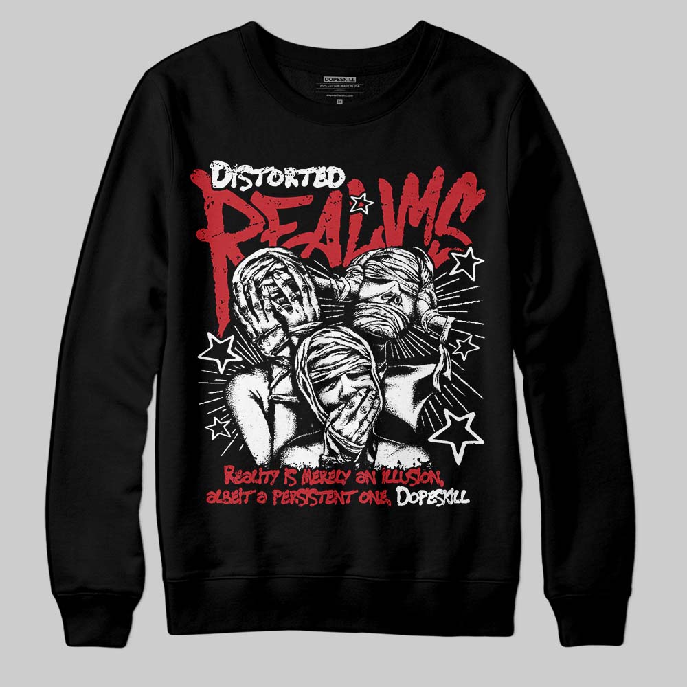 Jordan 1 Low OG "Chicago" DopeSkill Sweatshirt Distorted Realms Graphic Streetwear - Black