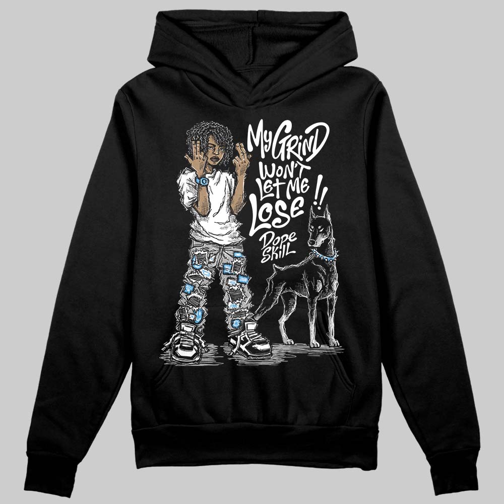 Black and White Sneakers DopeSkill Hoodie Sweatshirt My Grind Won't Let Me Lose Graphic Streetwear - black