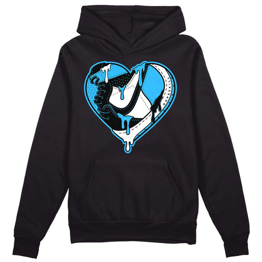 Jordan 1 High Retro OG “University Blue” DopeSkill Hoodie Sweatshirt Heart Jordan 1 Graphic Streetwear - Black