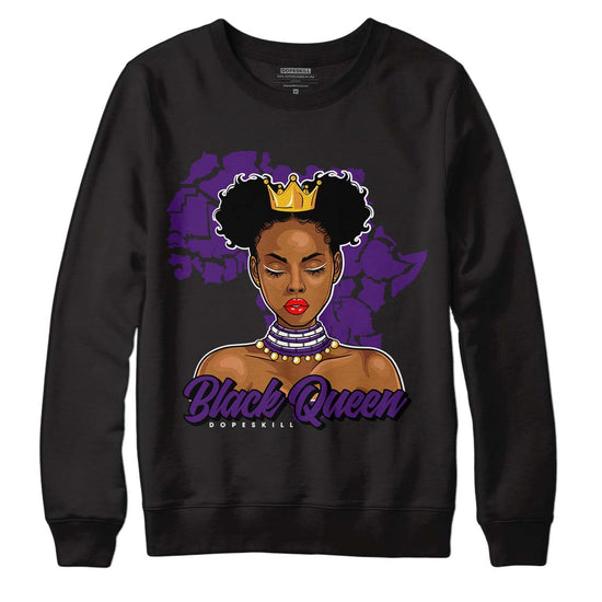 Jordan 12 “Field Purple” DopeSkill Sweatshirt Black Queen Graphic Streetwear - Black