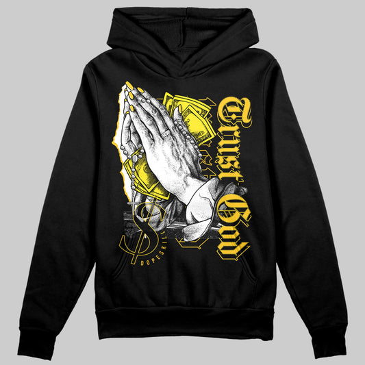 Jordan 4 Retro “Vivid Sulfur” DopeSkill Hoodie Sweatshirt Trust God Graphic Streetwear - Black