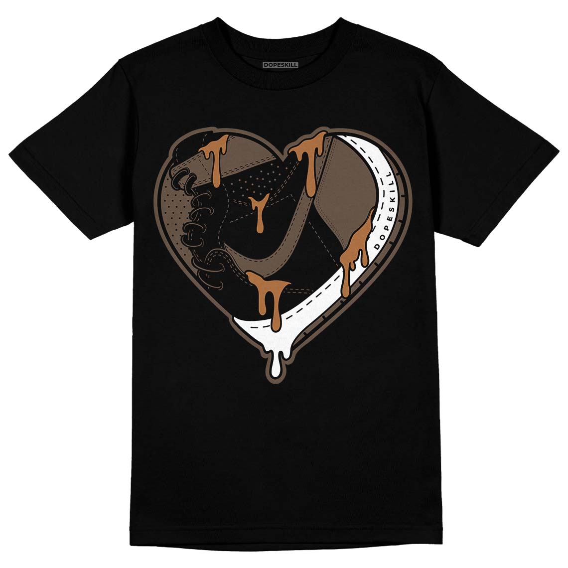 Jordan 1 Retro High OG Palomino DopeSkill T-Shirt Heart Jordan 1 Graphic Streetwear - Black