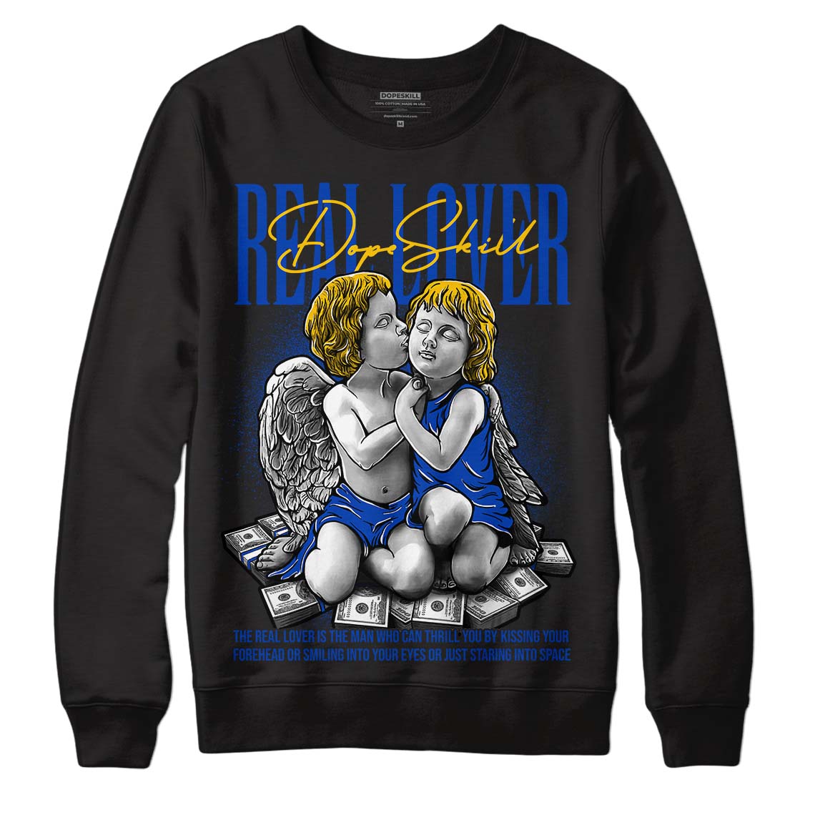 Jordan 14 “Laney” DopeSkill Sweatshirt Real Lover Graphic Streetwear - Black