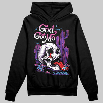 PURPLE Sneakers DopeSkill Hoodie Sweatshirt God Got Me Graphic Streetwear - Black