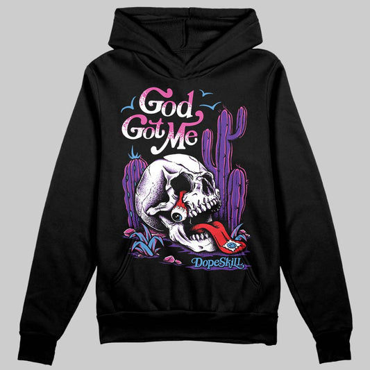 PURPLE Sneakers DopeSkill Hoodie Sweatshirt God Got Me Graphic Streetwear - Black