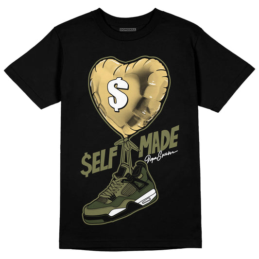 Jordan 4 Retro SE Craft Medium Olive DopeSkill T-Shirt Self Made Graphic Streetwear - Black