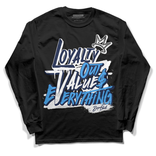 Jordan 3 "Midnight Navy" DopeSkill Long Sleeve T-Shirt LOVE Graphic Streetwear - Black