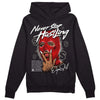 Jordan 3 “Fire Red” DopeSkill Hoodie Sweatshirt Never Stop Hustling Graphic Streetwear - Black