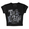 Jordan 14 Retro 'Stealth' DopeSkill Women's Crop Top Talk Is Chip Graphic Streetwear - Black