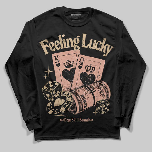 TAN Sneakers DopeSkill Long Sleeve T-Shirt Feeling Lucky Graphic Streetwear - Black