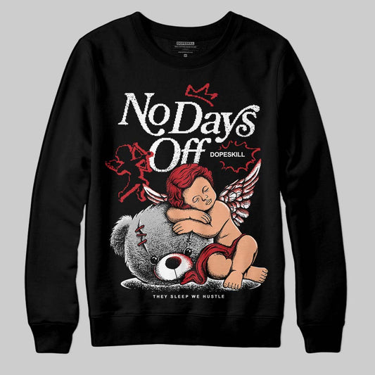 Jordan 5 Retro Fire Red Black Tongue (2025) DopeSkill Sweatshirt New No Days Off Graphic Streetwear - Black