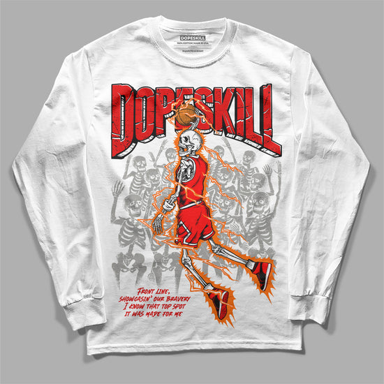 Jordan 1 Retro High OG "Satin Bred" DopeSkill Long Sleeve T-Shirt Thunder Dunk Graphic Streetwear  - White