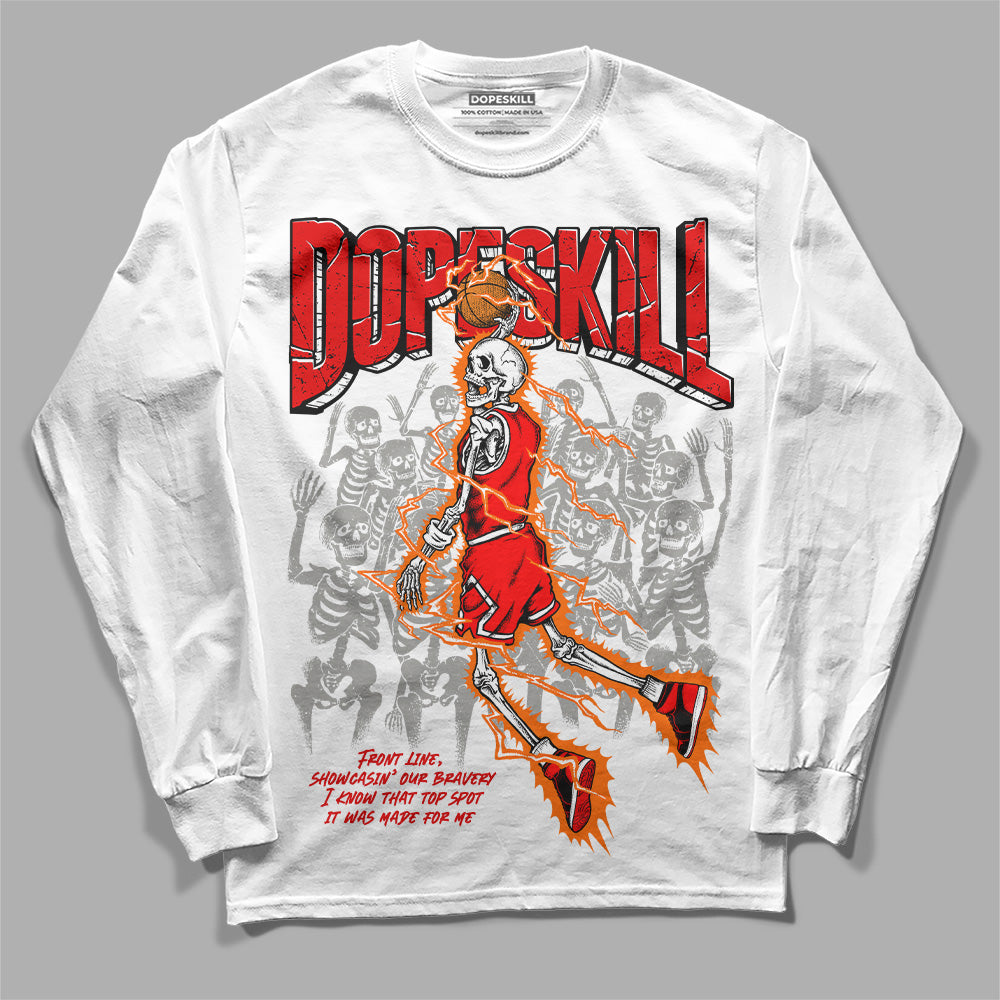 Jordan 1 Retro High OG "Satin Bred" DopeSkill Long Sleeve T-Shirt Thunder Dunk Graphic Streetwear  - White