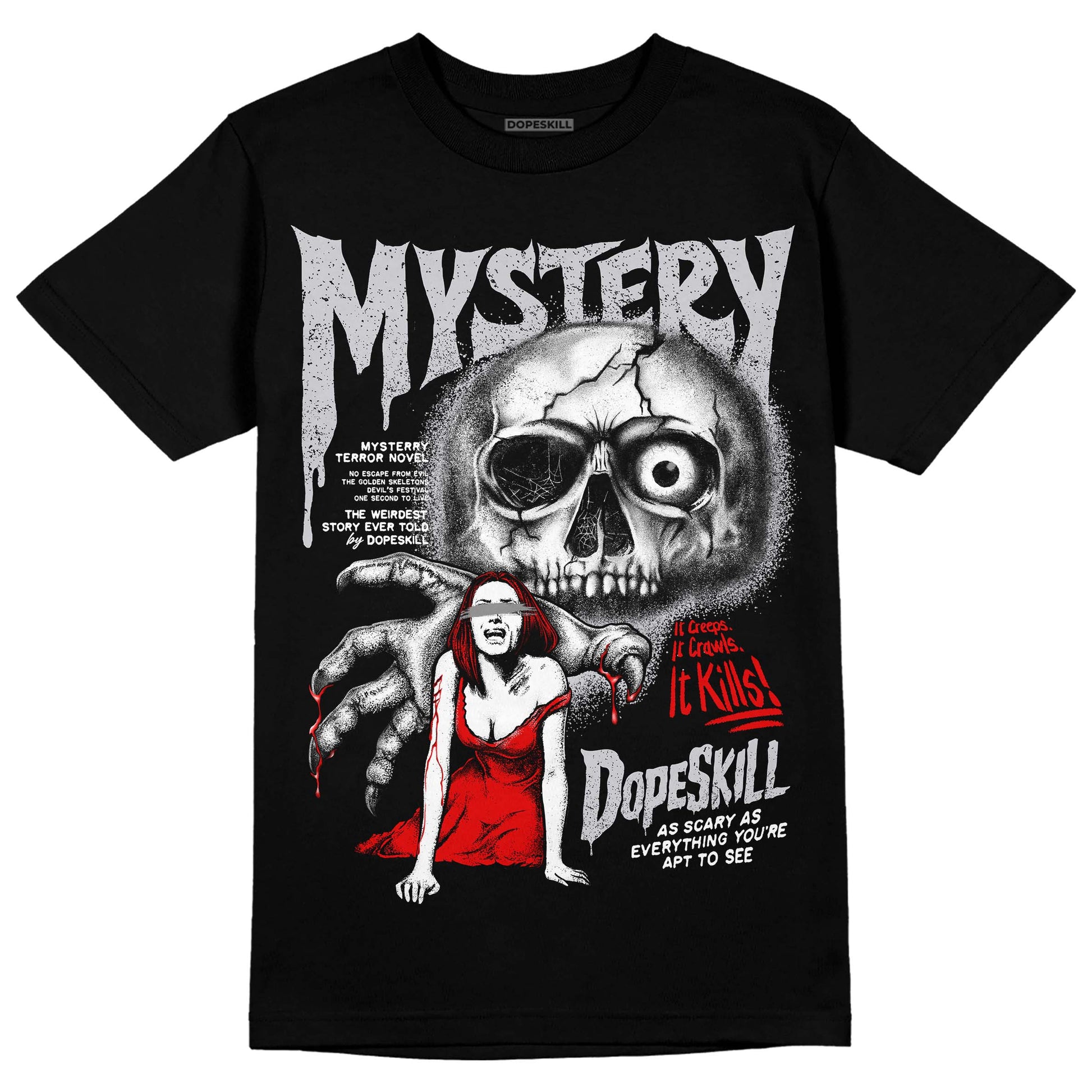 Jordan 2 Retro "Black Cement" DopeSkill T-Shirt Mystery Ghostly Grasp Graphic Streetwear - Black