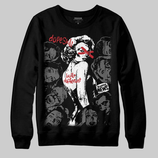 Jordan 4 “Black Cat” (2025) DopeSkill Sweatshirt Built Different Graphic Streetwear - Black