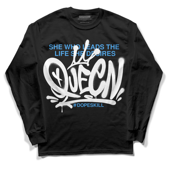 Jordan 3 "Midnight Navy" DopeSkill Long Sleeve T-Shirt Queen Graphic Streetwear - Black