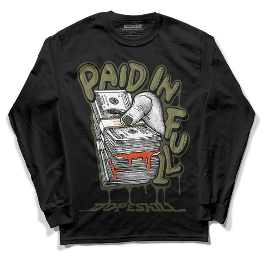 Olive Sneakers DopeSkill Long Sleeve T-Shirt Paid In Full Graphic Streetwear - Black