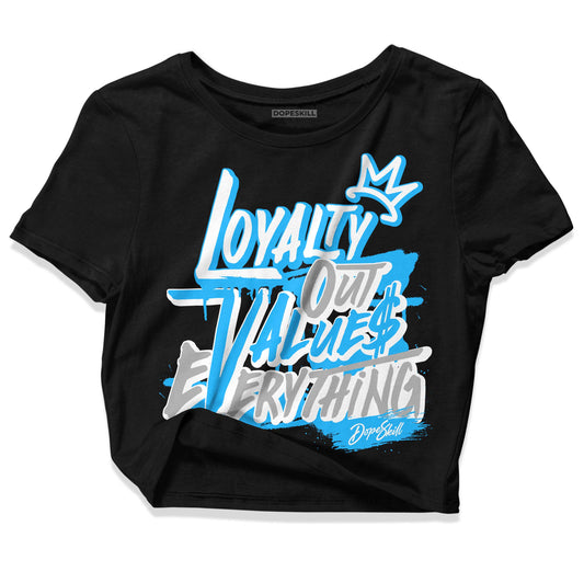 Jordan 2 Low "University Blue" DopeSkill Women's Crop Top LOVE Graphic Streetwear - Black