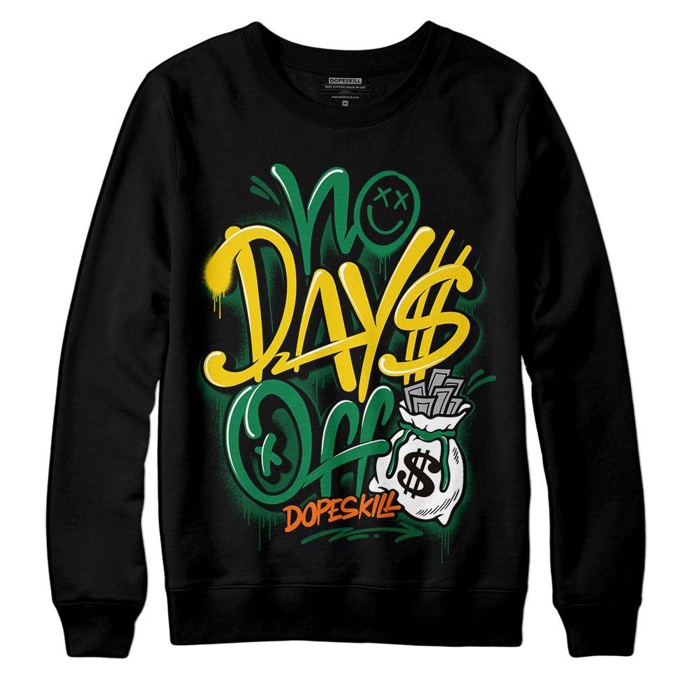 Green Sneakers DopeSkill Sweatshirt No Days Off Graphic Streetwear - Black 