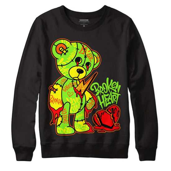 Neon Green Sneakers DopeSkill Sweatshirt Broken Heart Graphic Streetwear