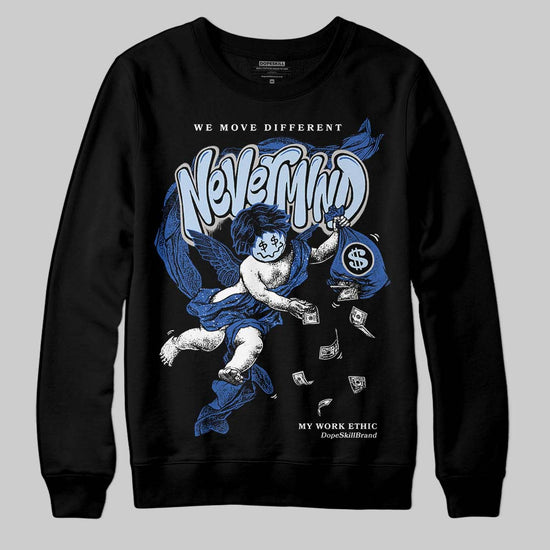 Awake NY x Jordan 5 Retro 'Black Racer Blue' DopeSkill Sweatshirt Nevermind Graphic Streetwear - Black