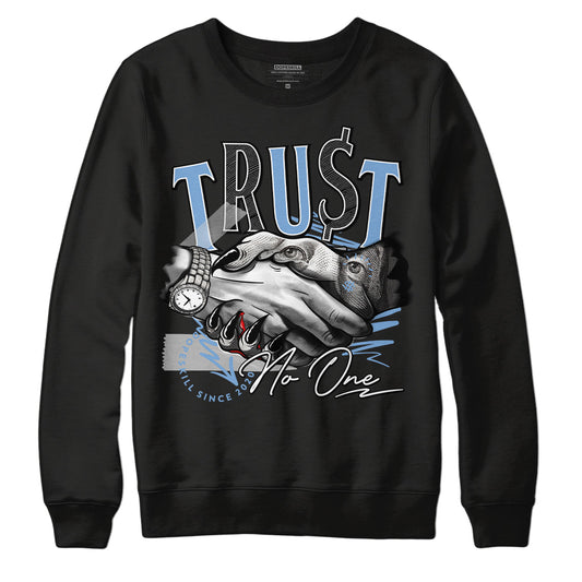 Jordan 5 Retro University Blue DopeSkill Sweatshirt Trust No One Graphic Streetwear - Black