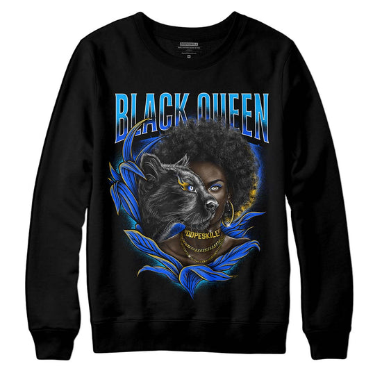 Royal Blue Sneakers DopeSkill Sweatshirt New Black Queen Graphic Streetwear - Black