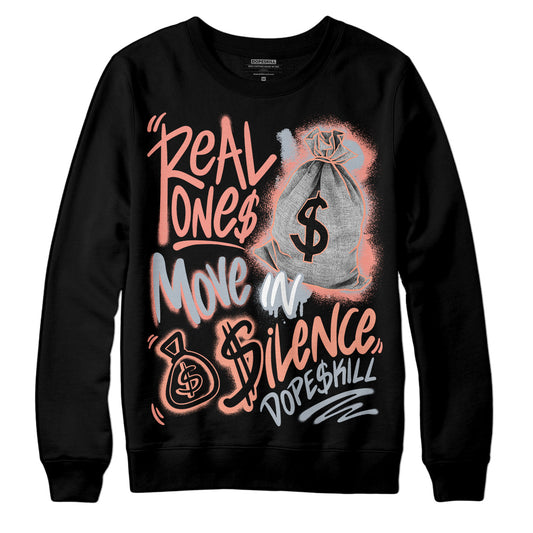 DJ Khaled x Jordan 5 Retro ‘Crimson Bliss’ DopeSkill Sweatshirt Real Ones Move In Silence Graphic Streetwear - Black 