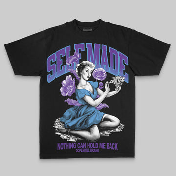 Purple Oversize Print Self Made DopeSkill Graphic Premium T-shirt Streetwear - Black
