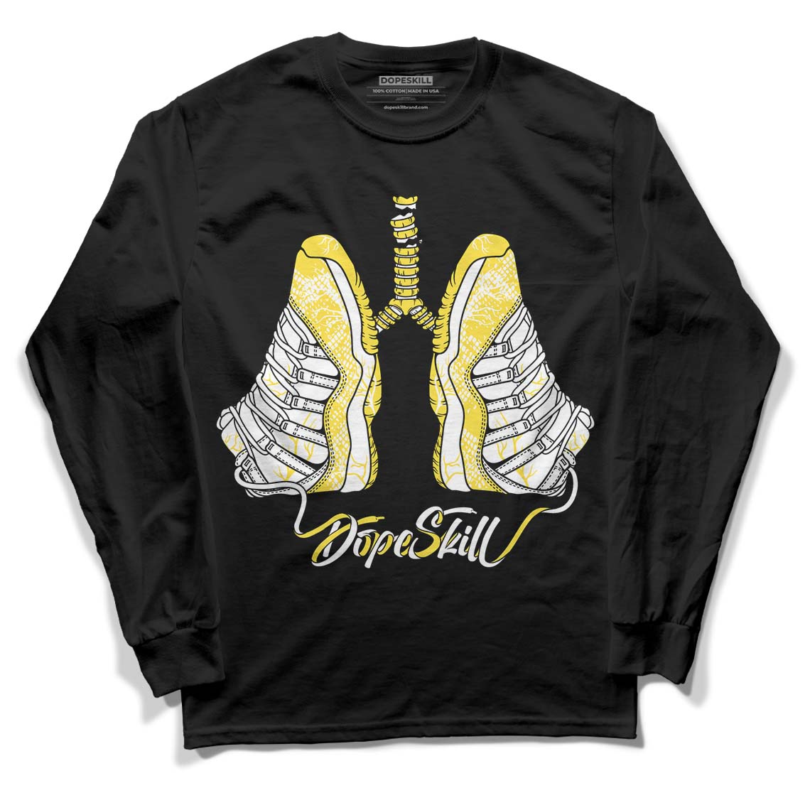 Wmns Air Jordan 11 Low 'Yellow Snakeskin' DopeSkill Long Sleeve T-Shirt Breathe Graphic Streetwear - Black