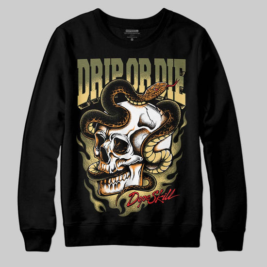 Olive Sneakers DopeSkill Sweatshirt Drip or Die Graphic Streetwear - black