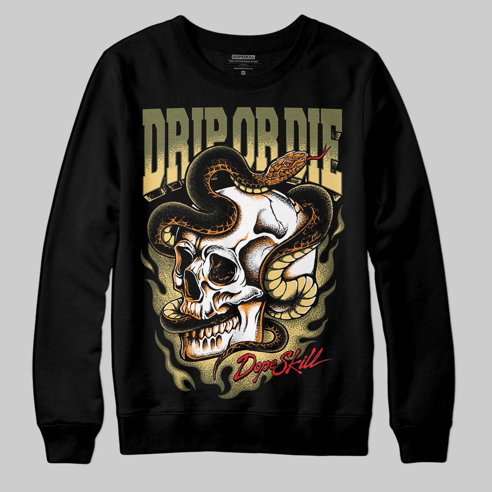 Olive Sneakers DopeSkill Sweatshirt Drip or Die Graphic Streetwear - black