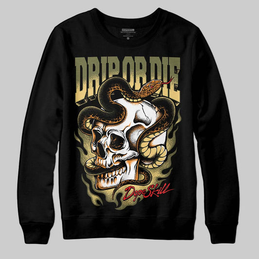 Olive Sneakers DopeSkill Sweatshirt Drip or Die Graphic Streetwear - black