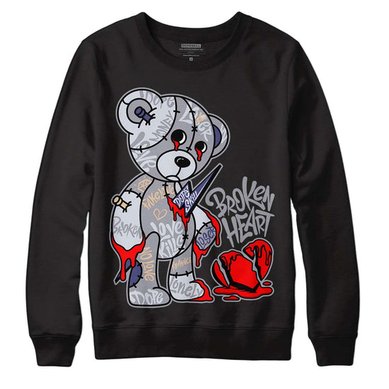 Jordan 4 Retro Frozen Moments DopeSkill Sweatshirt Broken Heart Graphic Streetwear - Black 