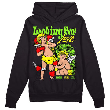 Neon Green Sneakers DopeSkill Hoodie Sweatshirt Looking For Love Graphic Streetwear - Black