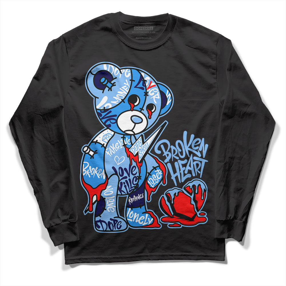 Jordan 9 Powder Blue DopeSkill Long Sleeve T-Shirt Broken Heart Graphic Streetwear - Black