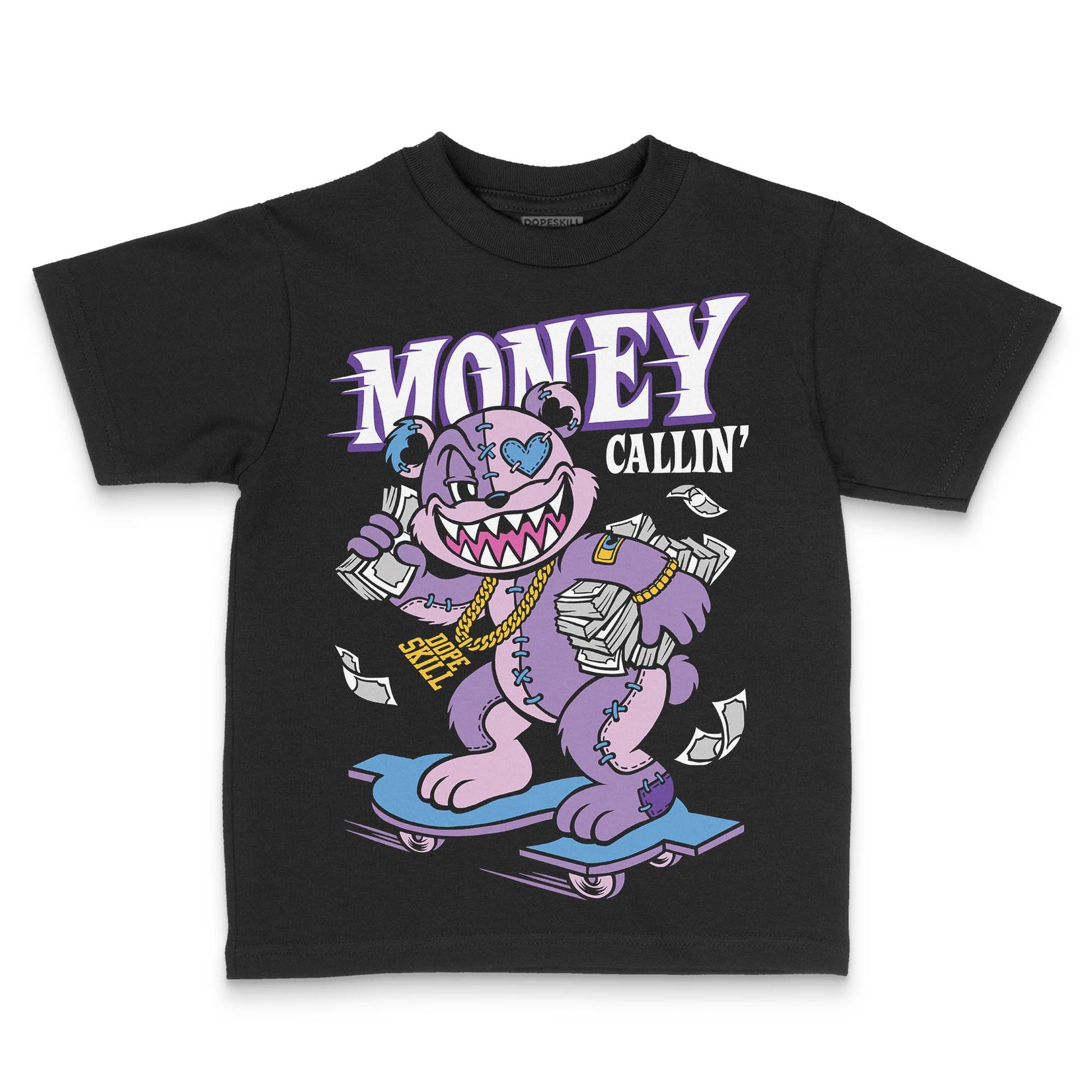 PURPLE Sneakers DopeSkill Toddler Kids T-shirt Money Callin' Graphic Streetwear - Black