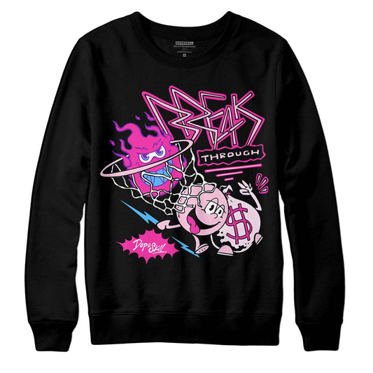 Pink Sneakers DopeSkill Sweatshirt Break Through Graphic Streetwear - black