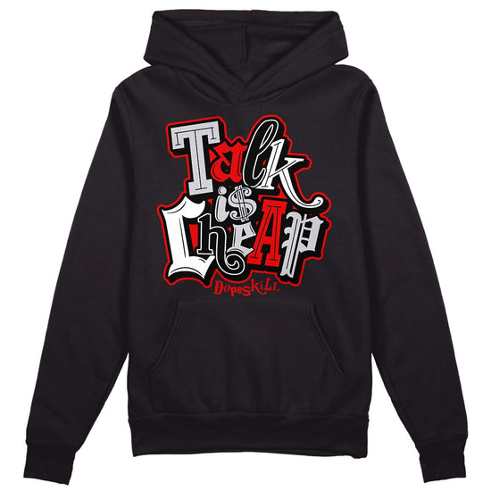 Jordan 2 Retro "Black Cement" DopeSkill Hoodie Sweatshirt Talk Is Chip Graphic Streetwear - Black