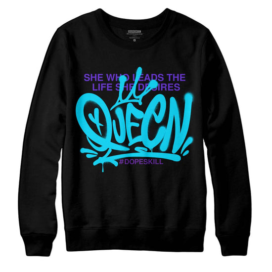 Jordan 6 "Aqua" DopeSkill Sweatshirt Queen Graphic Streetwear - Black 