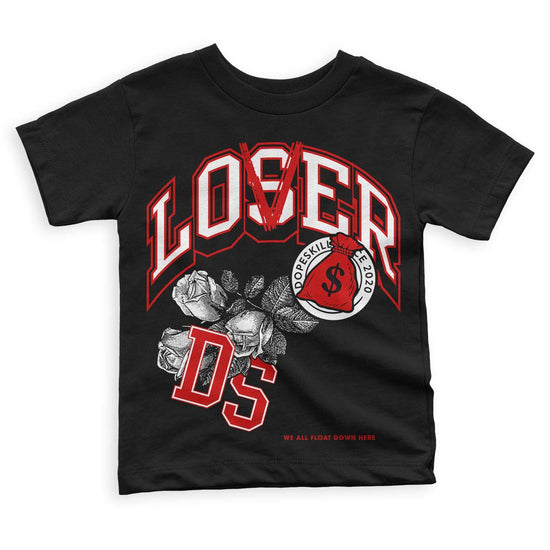 Jordan 1 Retro Low "Black Toe" DopeSkill Toddler Kids T-shirt Loser Lover Graphic Streetwear - Black